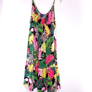 Scoop Palm Leaf Spaghetti Strap  | Small | 220410DR